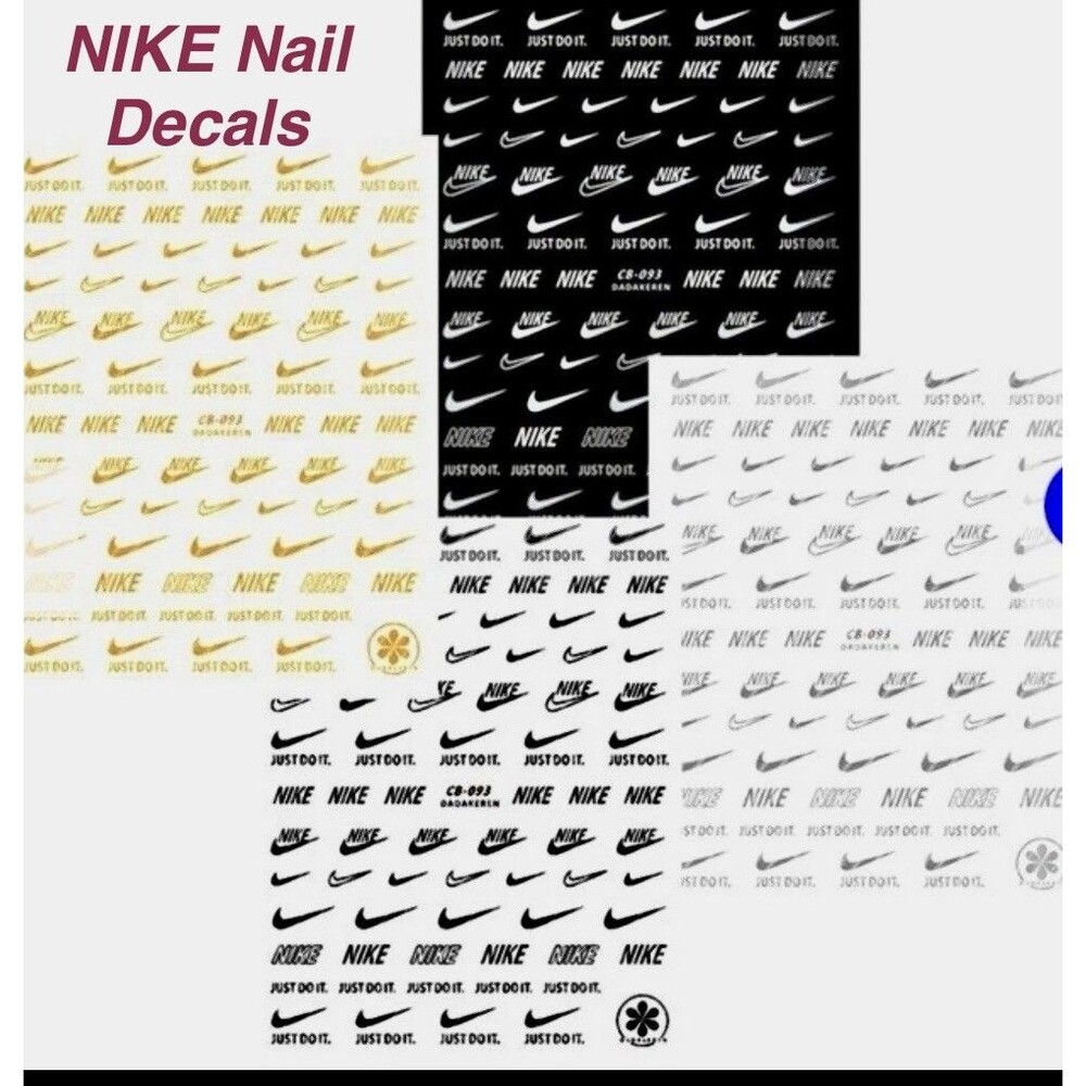 4 pack Nike Nail Art- Gold, Silver, Black, White